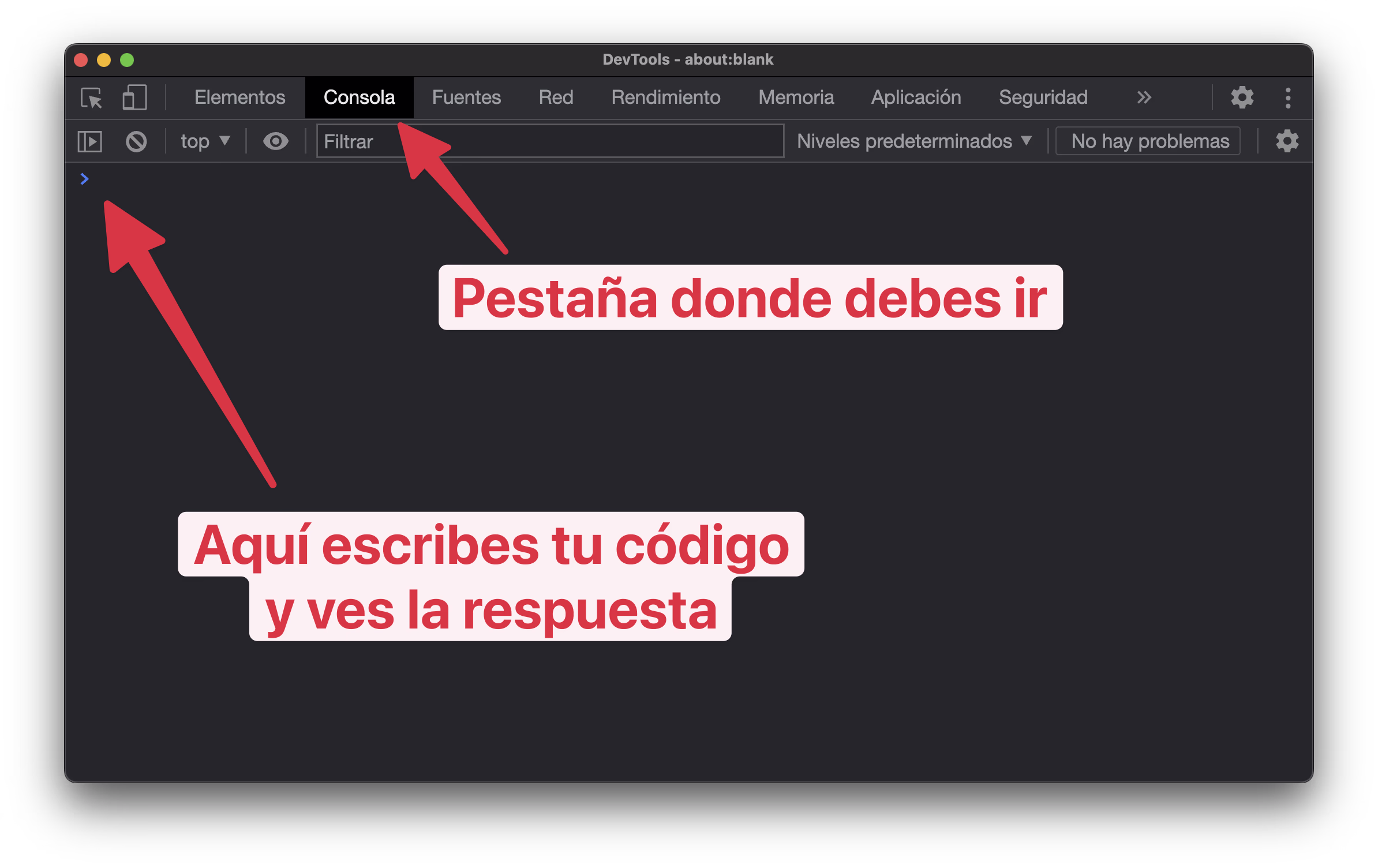 En Google Chrome o Brave, este es el aspecto de la consola